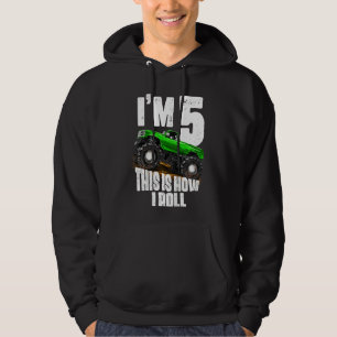 Veste À Capuche Enfants 5e anniversaire Garçon Monster Camion Règl