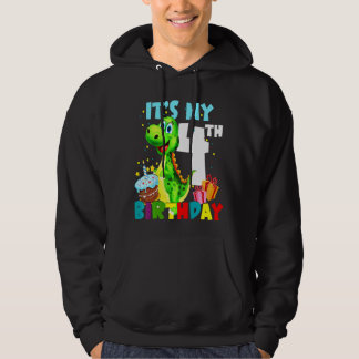 Veste À Capuche Enfants C'Est Mon 4e Anniversaire Garçons Heureux