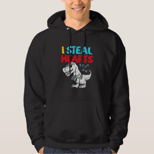 Veste À Capuche Enfants Je Vole Coeurs Trex Dinosaur Cute Garçon A