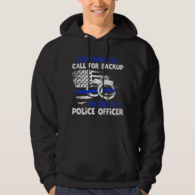 Veste À Capuche Enfants Mon Père Est Officier De Police Fière Poli (Devant)