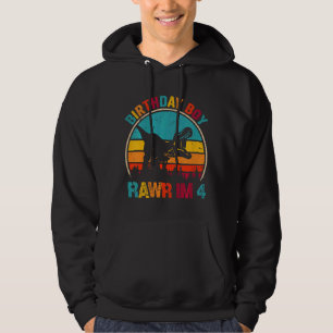 Veste À Capuche Enfants Rawr I'm 4 Dinosaur 4e anniversaire Boy Re