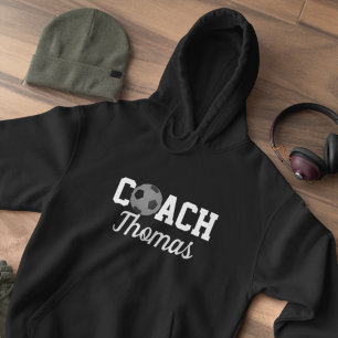 Veste À Capuche Entraîneur de football Nom personnalisé Typographi