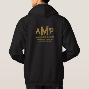 Veste À Capuche Entreprise Gold Monogramme Nom de l'employé