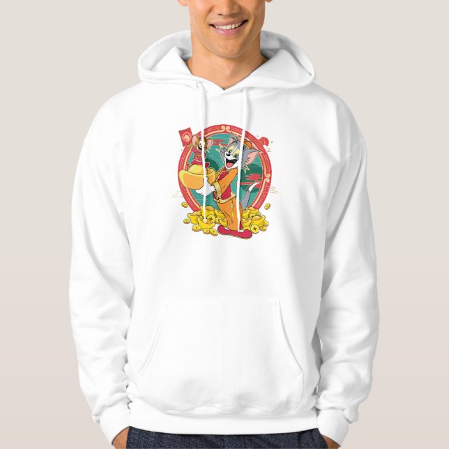 Veste À Capuche Enveloppe rouge du Nouvel An Tom & Jerry (Devant)