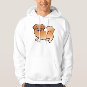 Veste À Capuche Épagneul tibétain rouge chien de dessin animé mign