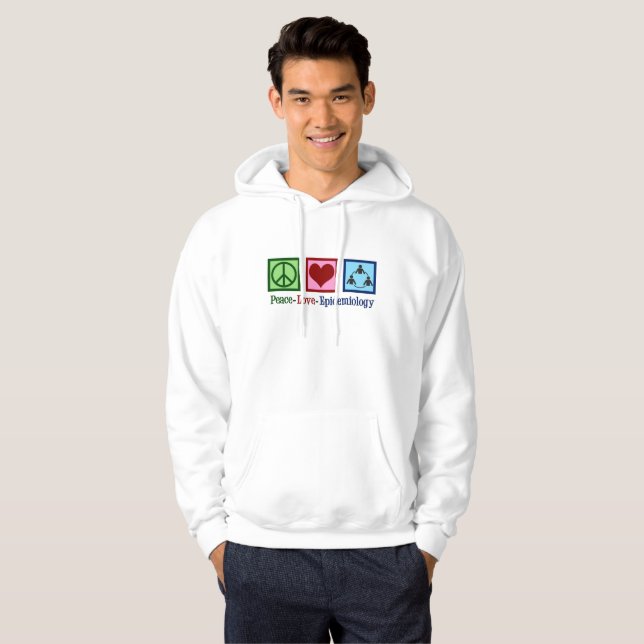 Veste À Capuche Épidémiologie d'amour de paix - épidémiologue (Devant entier)