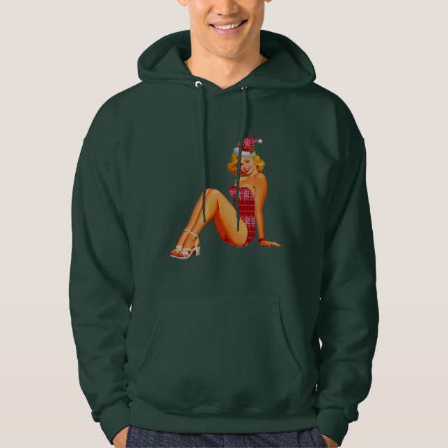 Veste À Capuche épingle moche de pull de noël (Devant)