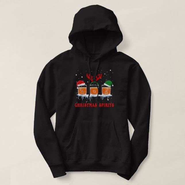 Veste À Capuche Esprits de Noël Bourbon Scotch Whiskey Funny T S (Design devant)