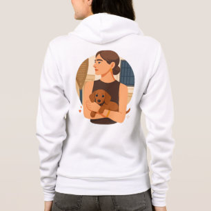 Veste À Capuche Esthétique moderne de maman de chien avec un chiot
