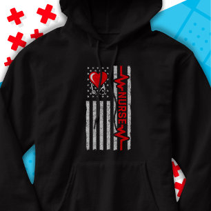 Veste À Capuche Etats-Unis Héros Drapeau américain Vie Infirmière