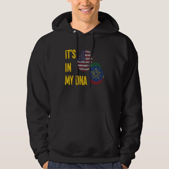 Veste À Capuche Ethiopie Éthiopiens Afrique Drapeau Fier ADN Améri (Devant)