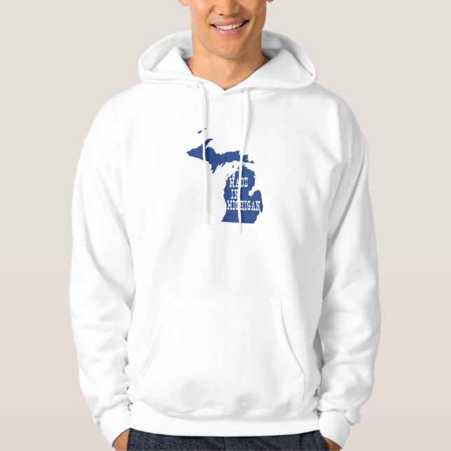 Veste À Capuche Fabriqué Au Michigan En Forme Michigander Michigan (Devant)