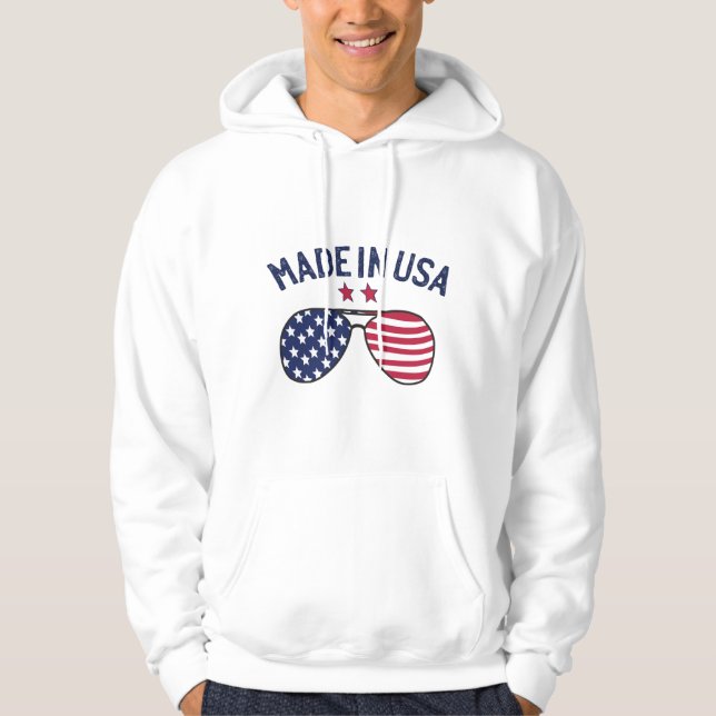 Veste À Capuche Fabriqué aux États-Unis États-Unis Drapeau lunette (Devant)