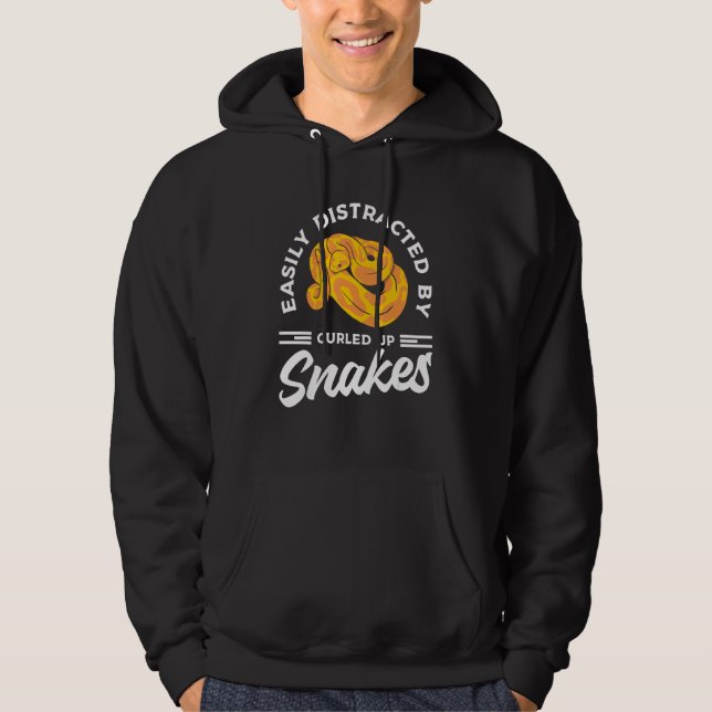 Veste À Capuche Facilement Distrait Par Ball Python De Serpents Co (Devant)