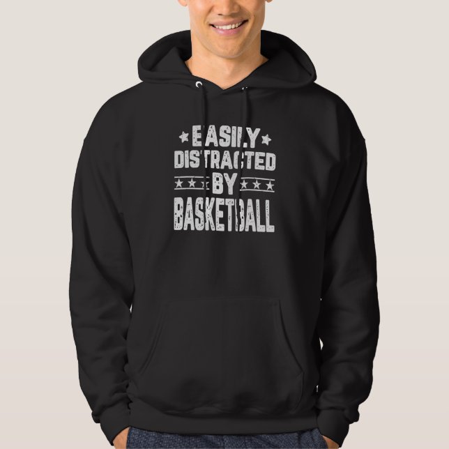 Veste À Capuche Facilement Distrait Par L'Entraîneur De Basketball (Devant)