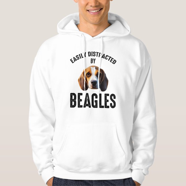 Veste À Capuche Facilement Distrait Par Les Beagles (Devant)