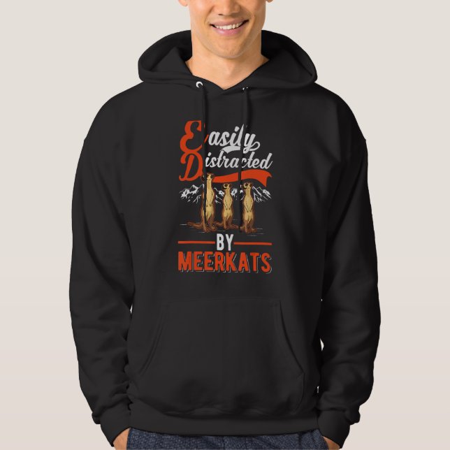 Veste À Capuche Facilement Distrait Par Les Meerkats (Devant)