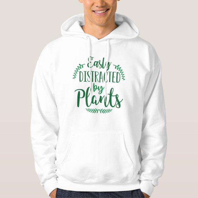 Veste À Capuche Facilement Distrait Par Les Plantes (Devant)