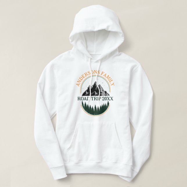 Veste À Capuche Famille Réunion Road Trip Mountain Personnalisé (Design devant)