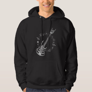Veste À Capuche Fan de musique rock lover Guitare de Skeleton