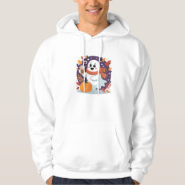 Veste À Capuche Fantôme Cozy avec Latte de Citrouille – Halloween