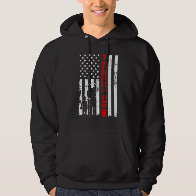 Veste À Capuche Fathers Day Baseball Dad  Dad Men Kids Baseball (Devant)