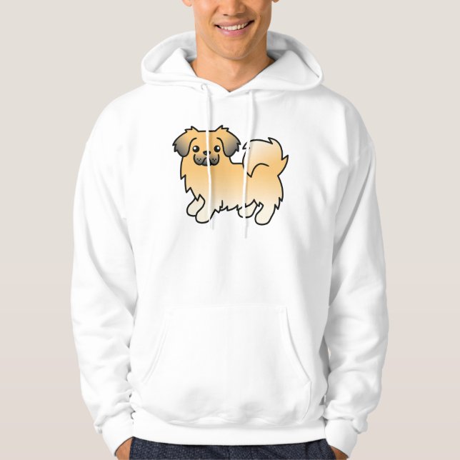 Veste À Capuche Fawn Sable Tibétain Espagnol mignon chien de dessi (Devant)