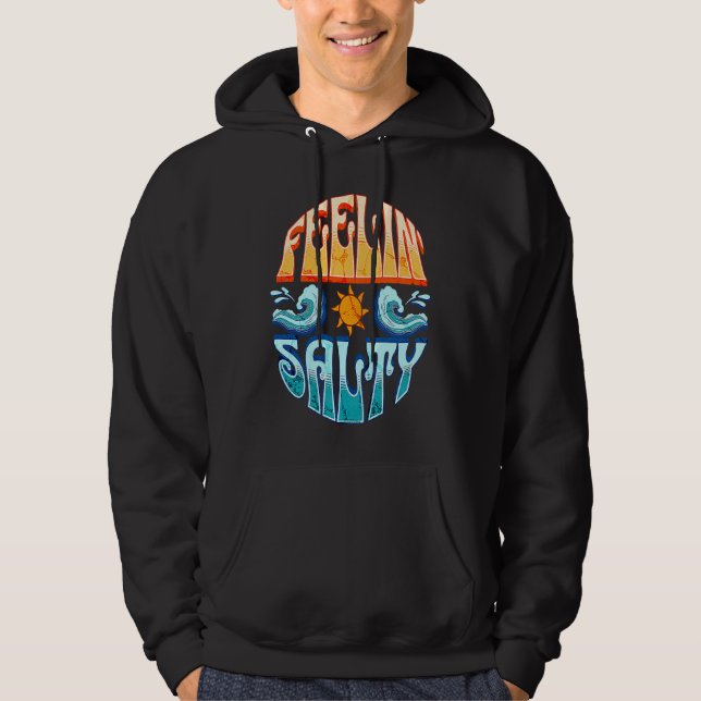Veste À Capuche Feelin' Salty Surfing Sailing Boating Tropical Isl (Devant)