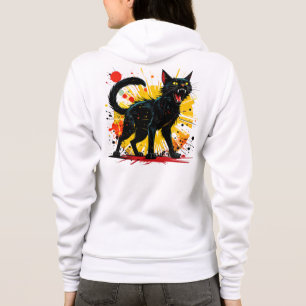 Veste À Capuche Femme au chat noir défensif