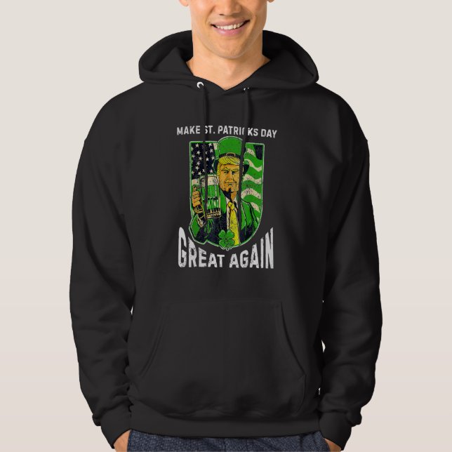 Veste À Capuche Femme I Love Day Boire St patrick Irish Lepre (Devant)
