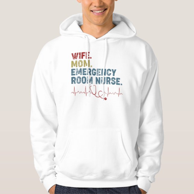 Veste À Capuche Femme Maman Salle D'Urgence Infirmière Funny Cute  (Devant)