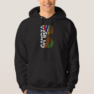 Veste À Capuche Femmes Gambie Drapeau Gambie Banjul Noir Africain 