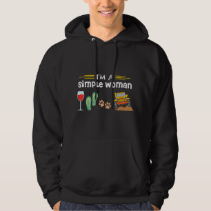 Veste À Capuche Femmes Je Suis Une Femme Simple Vins Tongs Chiens