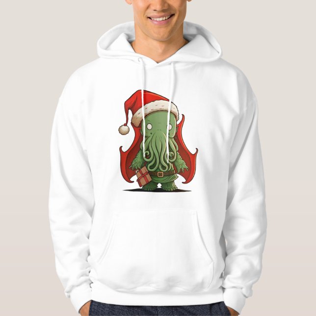Veste À Capuche Festive Père Noël Cthulhu (Devant)