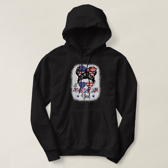 Veste À Capuche Fête de l'Indépendance Toutes les filles américain (Design devant)