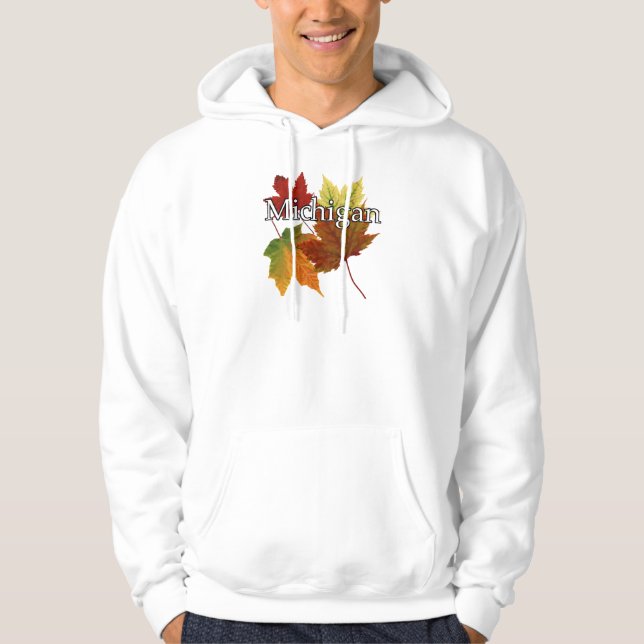 VESTE À CAPUCHE FEUILLE D'AUTOMNE AU MICHIGAN (Devant)