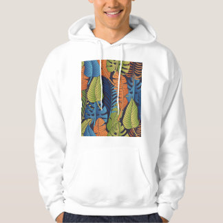 Veste À Capuche Feuilles tropicaux, motif sans couture fleurie.