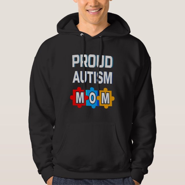 Veste À Capuche Fier l'autisme maman essentiel (Devant)
