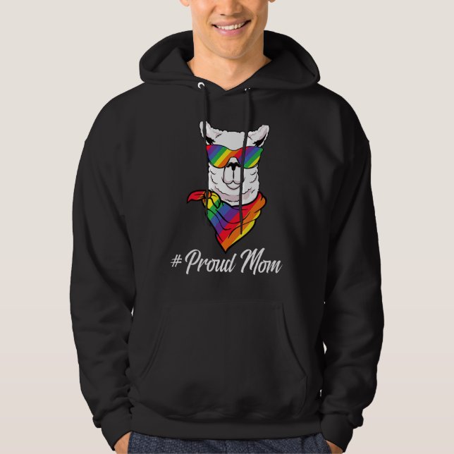 Veste À Capuche Fier Maman Momma Llama Alpaca Pride Lgbt Rainbow T (Devant)