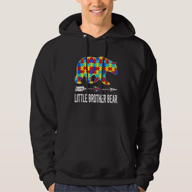 Veste À Capuche Fier Petit Frère Ours Sensibilisations sur l'autis (Devant)