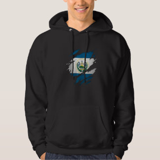 Veste À Capuche Fier salvadorien Drapeau d'El Salvador déchiré