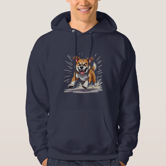 Veste À Capuche Fierce Running Dog – Power & Motion Illustration (Devant)