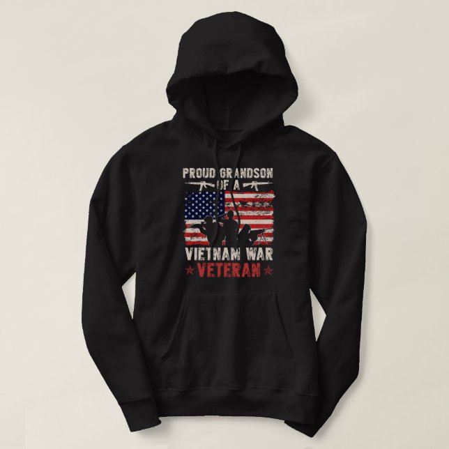 Veste À Capuche Fière épouse d'un vétéran du Vietnam| Fière vétéri (Design devant)