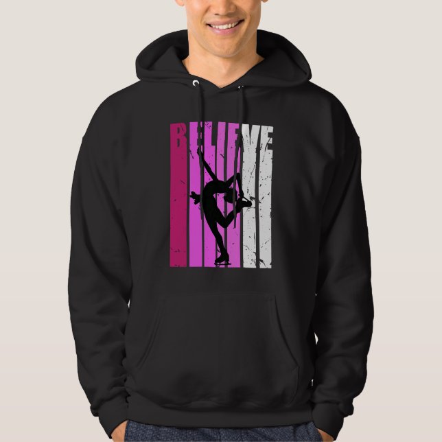 Veste À Capuche Figure Skates Ice Skating Pink Team Fan Believe Mo (Devant)