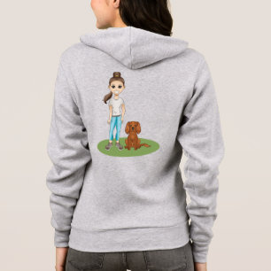 Veste À Capuche Fille de dessin animé et chien de dessin animé Cav