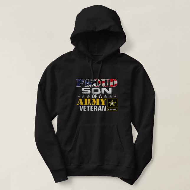 Veste À Capuche Fils Fiers D'Un Vétéran De L'Armée Drapeau América (Design devant)