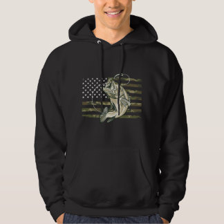 Veste À Capuche Fishing Camouflage US American Flag Bass Fish Fish