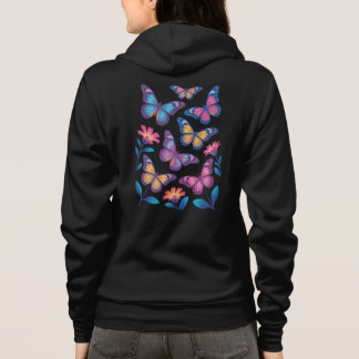 Veste À Capuche Fleurs de néon avec six papillons lumineux