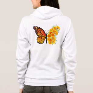 Veste À Capuche Flower Butterfly with Yellow California Poppy