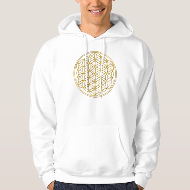 Veste À Capuche Flower Of LIFE | d'or big (Devant)